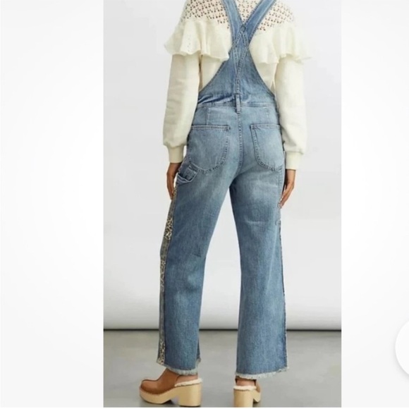 Anthropologie Pilcro The Lex Denim Jean Overalls Camo Animal size 25 women’s - Picture 4 of 12